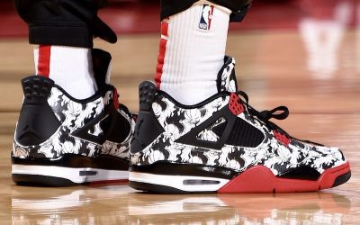 Chris Paul in the Air Jordan 4 Retro 'Tattoo'