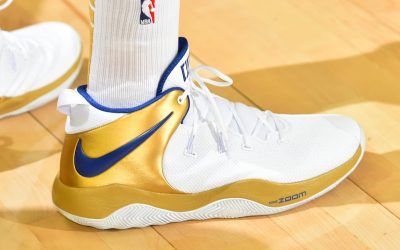 Draymond Green in the Nike Zoom Rev 2018 'Gold and white'