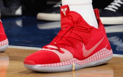 Giannis Antetokounmpo in the Nike Kobe AD Exodus 'All red Christmas'