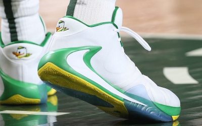 Giannis Antetokounmpo in the Nike Zoom Freak 1 'Oregon'
