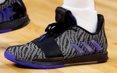 James Harden in the Adidas Harden Vol. 3 'Black, grey and purple'