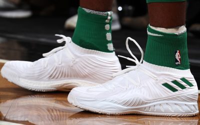 Jaylen Brown in the Adidas Crazy Explosive 2017 'Celtics Team Colors'