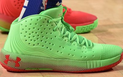 Joel Embiid in the Under Armour HOVR Havoc 2 'Christmas Day'
