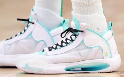 Kemba Walker in the Air Jordan 34 'Snow Leopard'