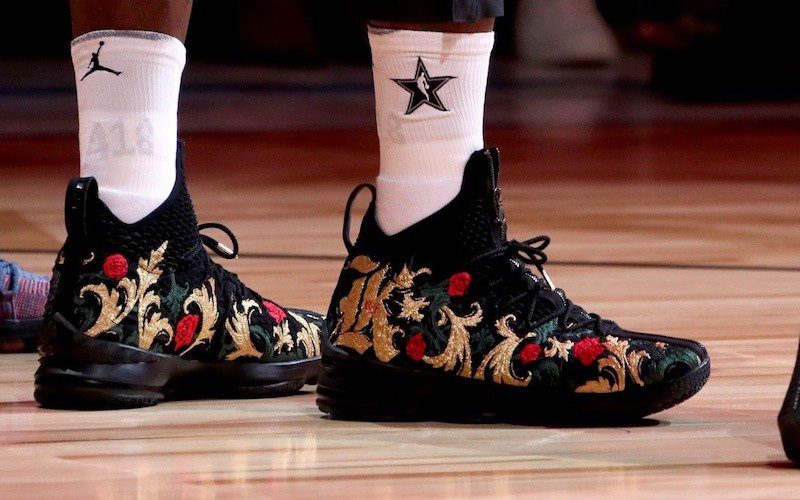 LeBron James in the Nike LeBron 15 “Kith x LeBron 15”