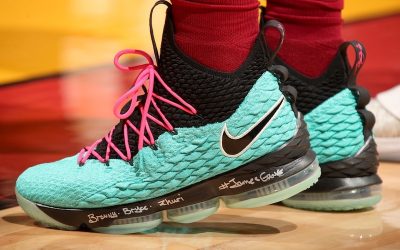 LeBron James in the Nike LeBron 15 'South Beach'