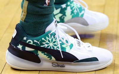 Marcus Smart in the Puma Clyde Hardwood 'Christmas' Custom'