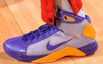 PJ Tucker in the Nike Hyperdunk 2008 'Purple and orange'