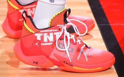Russell Westbrook in the Jordan Why Not Zer0.2 'Red Caution'