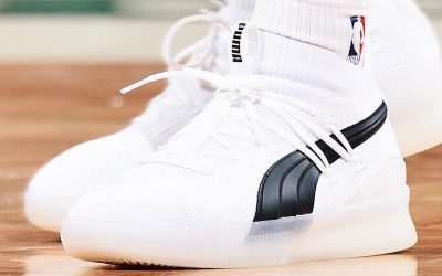 Terry Rozier in the Puma Clyde Court 'White and black'
