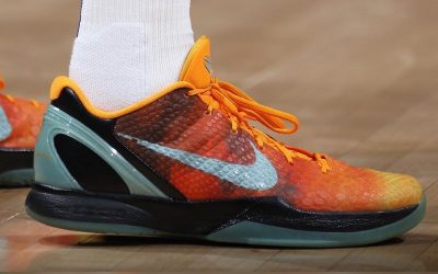Tobias Harris in the Nike Zoom Kobe 6 'Orange County'