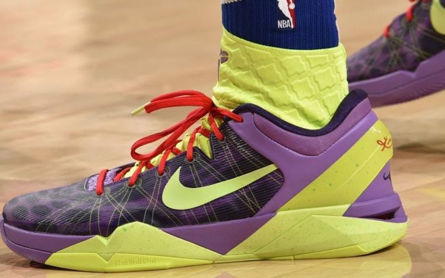 Tobias Harris in the Nike Zoom Kobe 7 “Christmas Leopard”