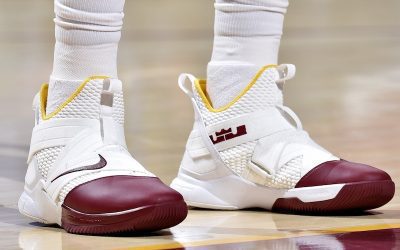 Tristan Thompson in the Nike Zoom LeBron Soldier 12 'Cavs colors'