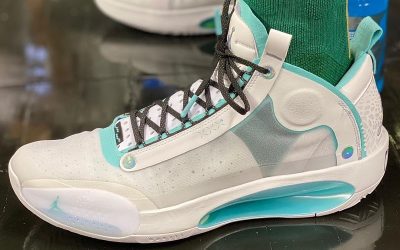 Jayson Tatum in the Air Jordan 34 'Snow'