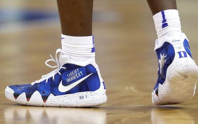 Zion Williamson in the Nike Kyrie 4 'Takeoff Imminent'
