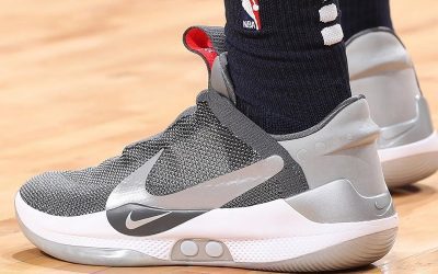 Ja Morant in the Nike Adapt BB 'All grey'