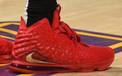 lebron james red sneakers