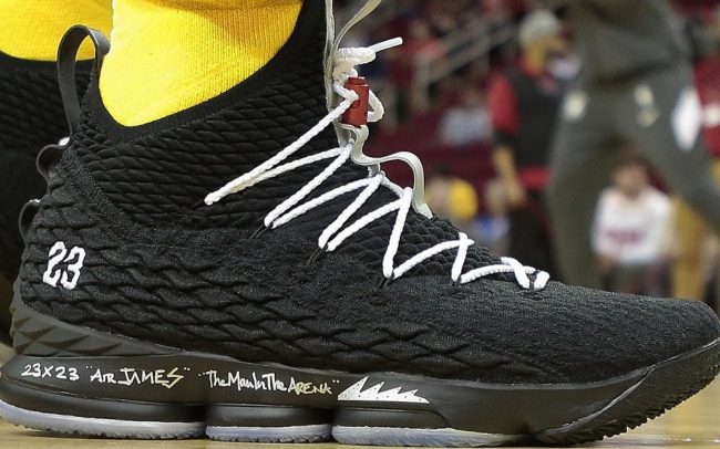 LeBron James in the Nike LeBron 15 “Air Jordan 5 inspired”