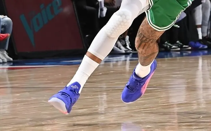 Jayson Tatum in the Jordan Tatum 5 ''Sunrise''